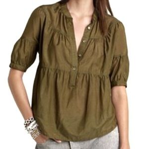 J. Crew Olive Green Silk Top